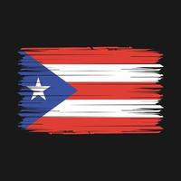 Puerto Rico Flag Brush Vector Illustration