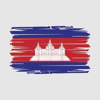 vector de pincel de bandera de camboya