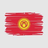 vector de pincel de bandera de kirguistán
