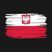 vector de pincel de bandera de polonia