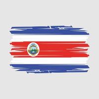 Costa Rica Flag Brush Vector