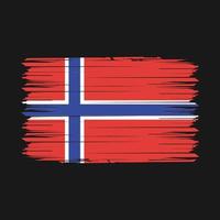 Ilustración de vector de pincel de bandera de noruega