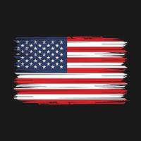 American Flag Brush Vector Illustration