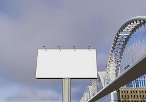 3D mockup blank billboard in downtown rendering photo