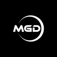 MGD letter logo design in illustration. Vector logo, calligraphy designs for logo, Poster, Invitation, etc.