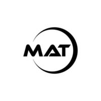 MAT letter logo design in illustration. Vector logo, calligraphy designs for logo, Poster, Invitation, etc.