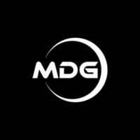 MDG letter logo design in illustration. Vector logo, calligraphy designs for logo, Poster, Invitation, etc.