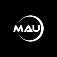 MAU letter logo design in illustration. Vector logo, calligraphy designs for logo, Poster, Invitation, etc.