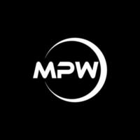 MPW letra logo diseño en ilustración. vector logo, caligrafía diseños para logo, póster, invitación, etc.