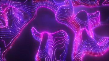 futuristische Purper neon abstract gloeiend landschap achtergrond video