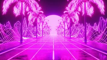 roze synthwave neon achtergrond lus video