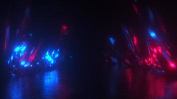 gloeiend neon Kristallen loopbrug achtergrond video