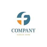 letter f modern simple logo vector