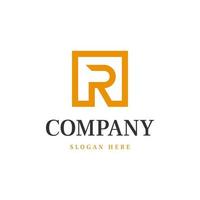 letter r box logo modern simple vector