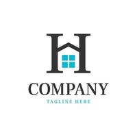 letter h house home real estate logo vector