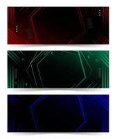 banner backgrounds. full of colors, geometric line effect gradations collection set vector