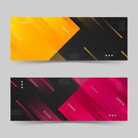 banner backgrounds. full of colors, geometric effect gradations collection set eps 10 vector