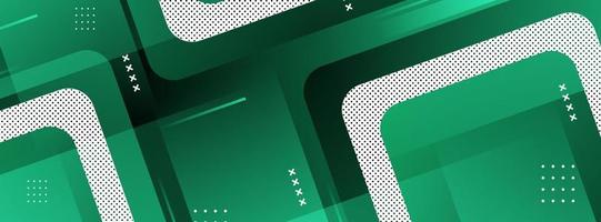 background banner. colorful, halftone green geometric element gradation vector