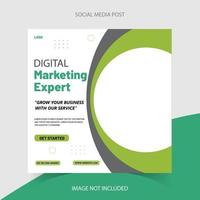 Digital Marketing, SEO expert, Grow your Business Social Media post design template vector