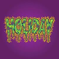 Spooky melted word holiday hand lettering illustration vector illustrations for your work logo, merchandise t-shirt, stickers and label designs, poster, greeting cards advertising business company