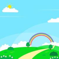 Nature landscape vector illustration with a cute design