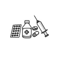 Drugs vector illustration in doodle style isolated on white background