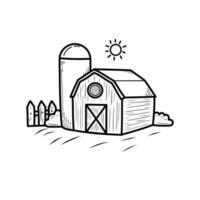 Barn vector illustration in cute doodle style isolated on white background