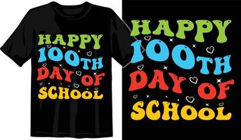 100 días de escuela, diseño de camiseta de cien días, camiseta de celebración de 100 días vector