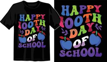 100 días de escuela, diseño de camiseta de cien días, camiseta de celebración de 100 días vector