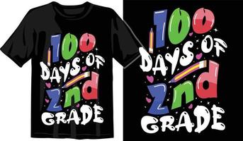 100 días de escuela, diseño de camiseta de cien días, camiseta de celebración de 100 días vector