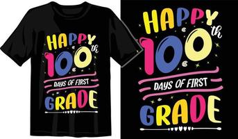 100 días de escuela, diseño de camiseta de cien días, camiseta de celebración de 100 días vector