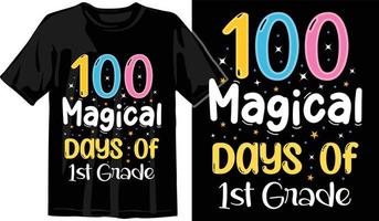 100 días de escuela, diseño de camiseta de cien días, camiseta de celebración de 100 días vector