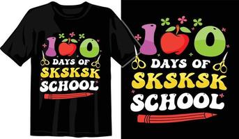 100th days of school, hundred days t shirt design, 100th days celebration t shirt vector