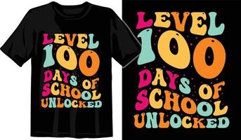 100 días de escuela, diseño de camiseta de cien días, camiseta de celebración de 100 días vector