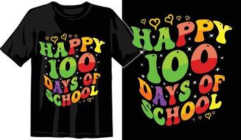 100 días de escuela, diseño de camiseta de cien días, camiseta de celebración de 100 días vector