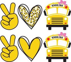 chool bus svg, school svg, back to school svg, peace love school bus leopard svg, school bus name frame split monogram svg, school png vector