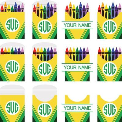 Crayon Svg, Crayon Label Svg, Pencil Svg, Crayon Split Monogram Svg, Crayon svg, Crayon Wrapper Svg, Crayon Cut File