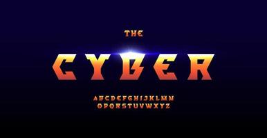 Bold futuristic font, geometric modern futuristic alphabet. Cyber gaming style letters for logo and headlines of sport, esport, scifi, space, tech. Vector typographic design.
