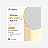 Creative marketing agency corporate business social media post design templates vector