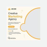 Creative marketing agency corporate business social media post design templates vector