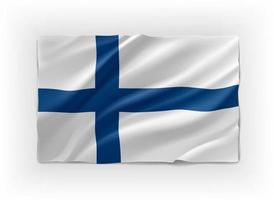 Blue and white flag of Finland. 3d vector object isolated on white background