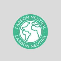 carbón neutral etiqueta vector icono