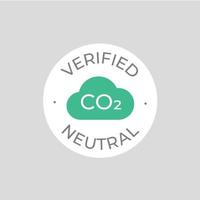 carbón neutral etiqueta vector icono