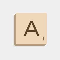 A uppercase in scrabble letters. Isolate vector illustration ready to compose words and phrases