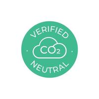 verificado co2 neutral etiqueta vector icono