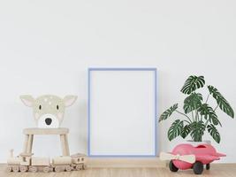 Marco de fotos de maqueta 3d en la representación de la habitación de los niños