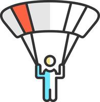 Sky Diver Vector Icon Design