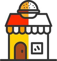 Burger Shop Vector Icon Design