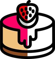 Strawaberry Cake Vector Icon Design