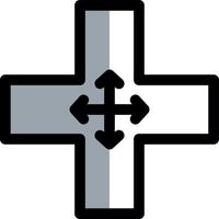 Four Way Intersection Vector Icon Design